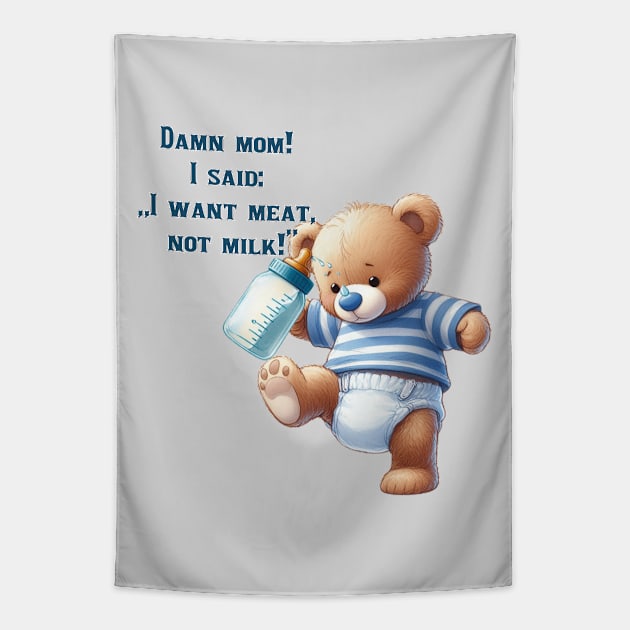 Frecher kleiner Teddybär mit Appetit Tapestry by shirtsandmore4you