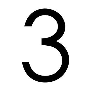 Simple Black Number #3 Three T-Shirt