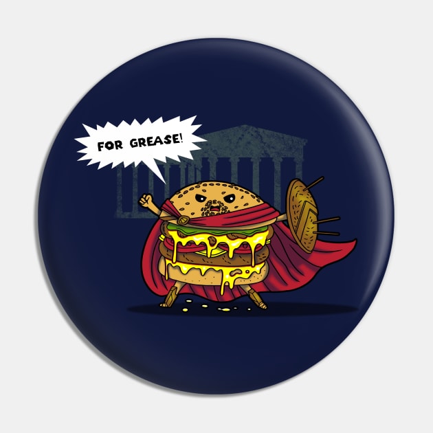 Funny Kawaii Burger Spartan 300 Cute Hamburger Pin by BoggsNicolas