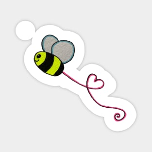 Cartoon bee with love heart Magnet