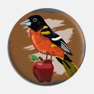 Midwest Oriole over a Earthy Background Pin