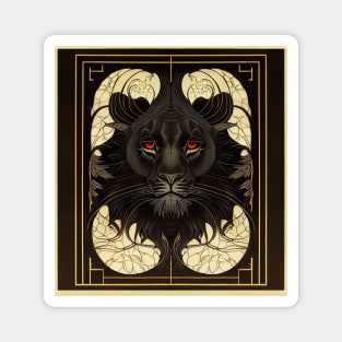 Art Nouveau Sable Lion Magnet