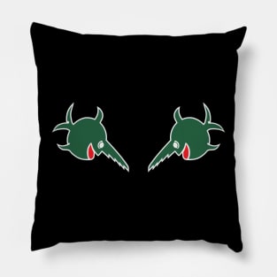 Fish saw sign on German submarines ww2. Green version of the emblem Pillow