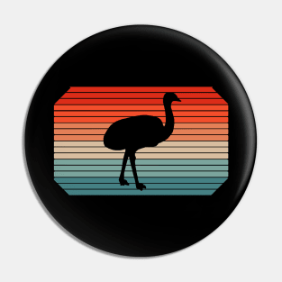 Retro emu motif story flightless bird animals rhea Pin