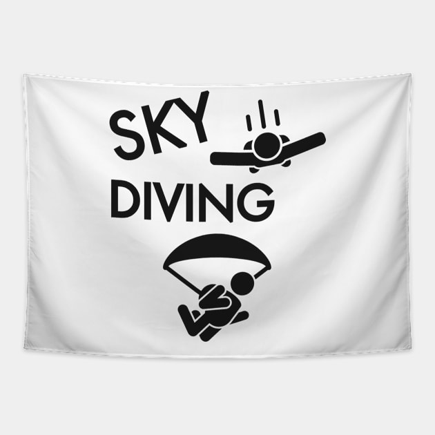 Parachute Skydiving Skydive Parachutists Tapestry by Foxxy Merch