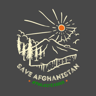 Save Afghanistan (back design, dark background) T-Shirt