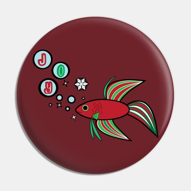 Christmas Betta Fish: JOY Pin by PenguinCornerStore