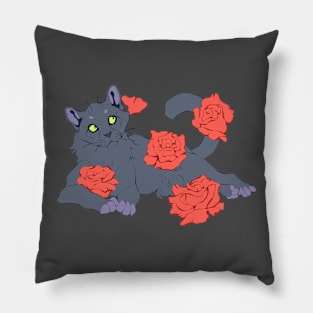 Russian Blue Roses Pillow