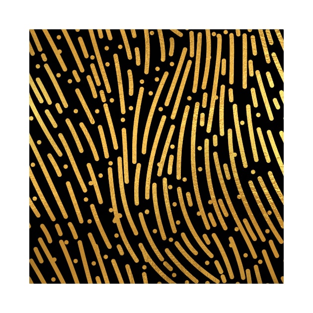 Black Gold colored abstract lines pattern by jodotodesign