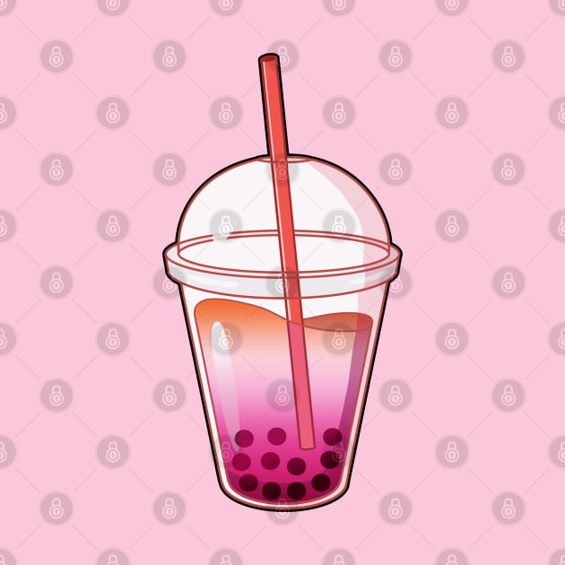 Lesbian Flag Bubble Tea by leoleon