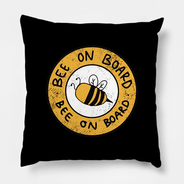 Bee On Board Funny Car Bumper A-10 Pillow by itsMePopoi