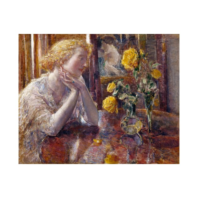 Marechal Niel Roses by Childe Hassam by Classic Art Stall