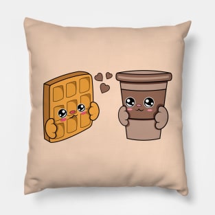 All i need is waffles and coffee, Kawaii waffles and coffee. Pillow