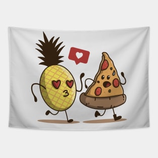 Pizza with Pineapple love Tapestry