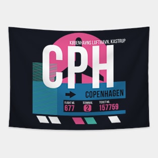 Copenhagen (CPH) Airport Code Baggage Tag Tapestry