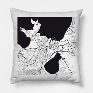 Tallin Map City Map Poster Black and White, USA Gift Printable, Modern Map Decor for Office Home Living Room, Map Art, Map Gifts Pillow