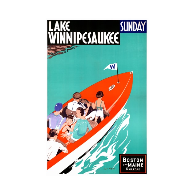 Vintage Travel Poster USA Lake Winnipesaukee by vintagetreasure