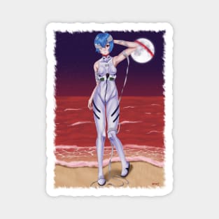 Rei Ayanami Bandage Background Jagged Magnet