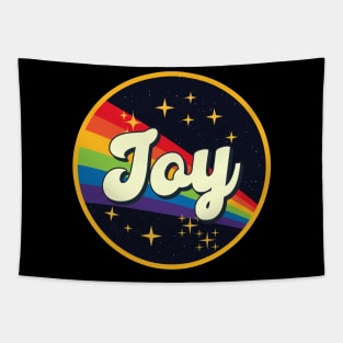 Joy // Rainbow In Space Vintage Style Tapestry