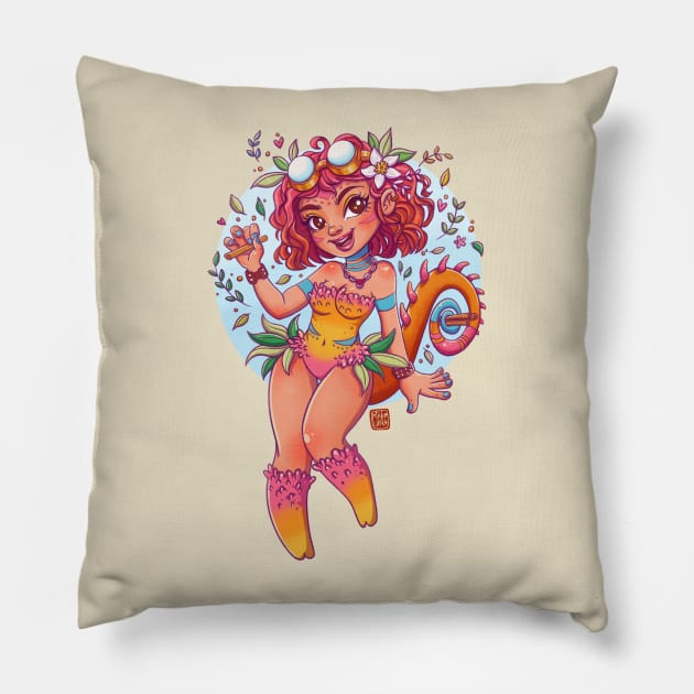 Cammy cameleon Pillow by Miikoluna