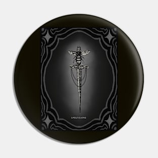 Bee Dagger | Black and White Version Pin