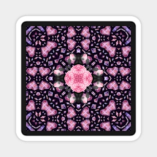 Crystal Hearts and Flowers Valentines Kaleidoscope pattern (Seamless) 30 Magnet