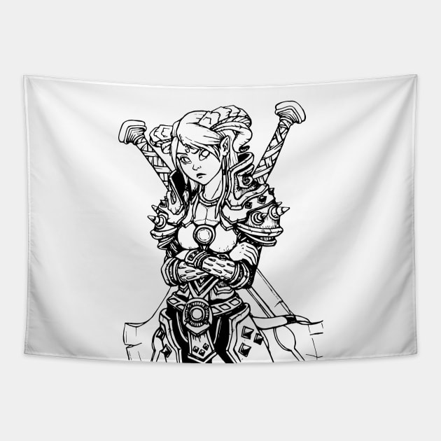 Draenei warrior Tapestry by Bazisa