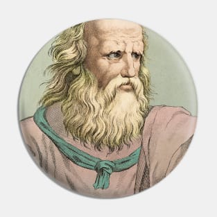 Colored Engraving of Plato Pin