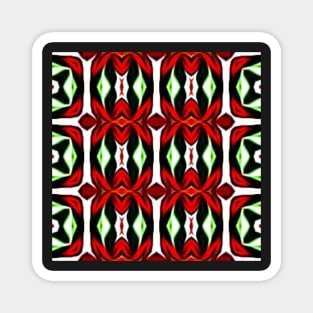 Red and Green Christmas Pattern Number 17 Magnet