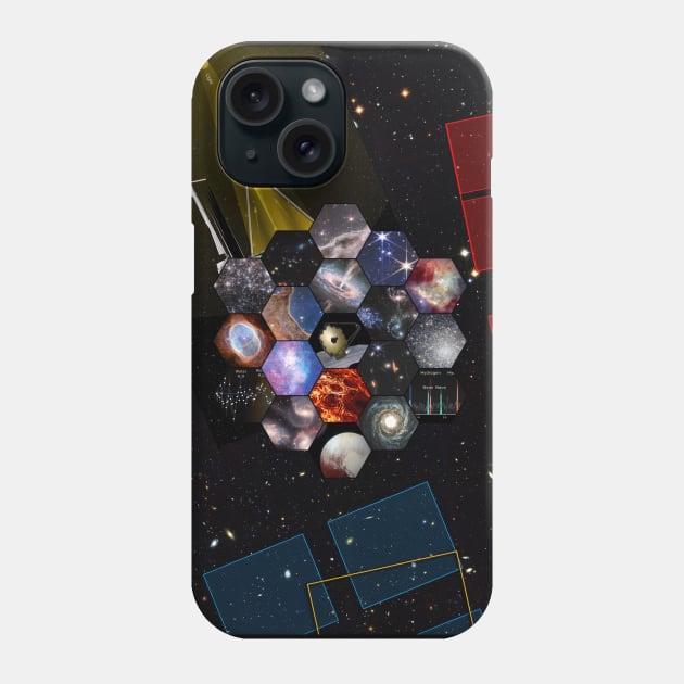 JWST Stars Galaxy Carina Nebula Stephan’s Quintet Mosaic Phone Case by Brasilia Catholic