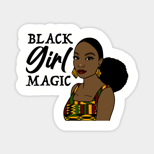 Black Girl Magic Black Queen Melanin Poppin Black History Month Magnet by JackLord Designs 