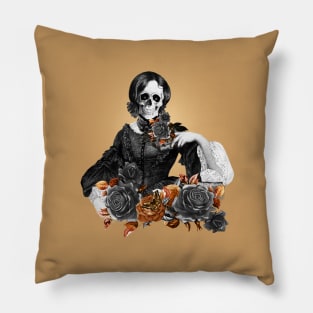 Lady skull, dark, catrina, scheletri amanti, fantastici teschi, ossa, gothic lady Pillow