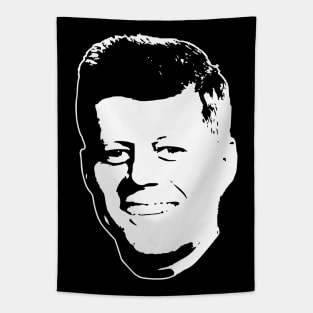 John F Kennedy White On Black Pop Art Tapestry