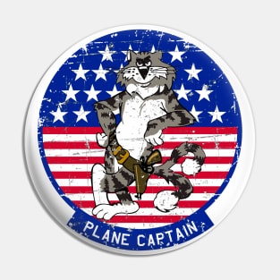 F-14 Tomcat -Plane Captain- Grunge Style Pin