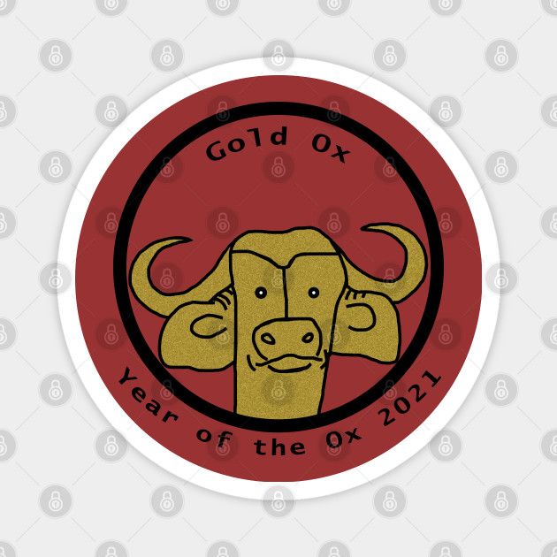 Portrait Of A Gold Ox 2021 Year Of The Ox Magnet Teepublic