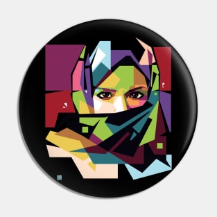 Hijab Woman WPAP Pin