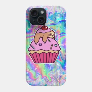 Cupcake Sloth Rainbow Holographic Phone Case