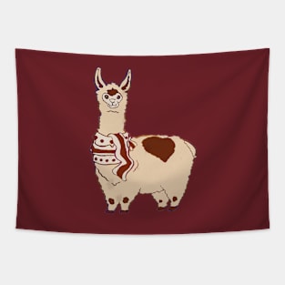Adorable Llama in Scarf Tapestry