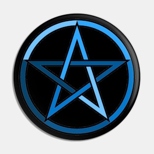 Blue Pentagram Pentacle Pin