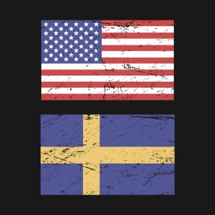 United States Flag & Sweden Flag T-Shirt