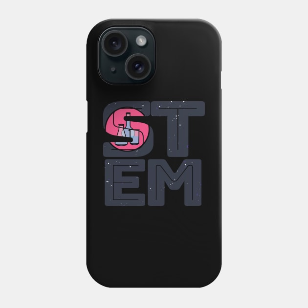 Science Technology Engineering Math STEM Typography Phone Case by ellenhenryart