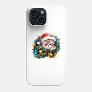 Lazy Exotic Shorthair Cat At Christmas Phone Case