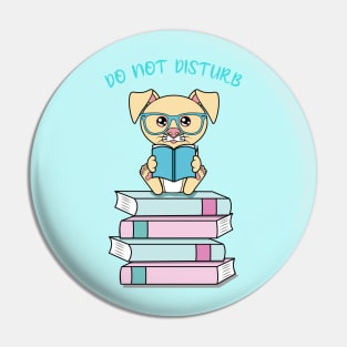 Do not disturb, cute dog reading Pin