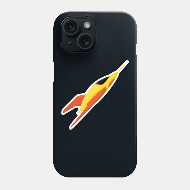 Cute Yellow Rocket Ship Phone Case by NPolandDesigns