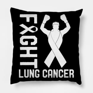 Fight Lung Cancer Awareness Month Ribbon Survivor Fighter Pillow