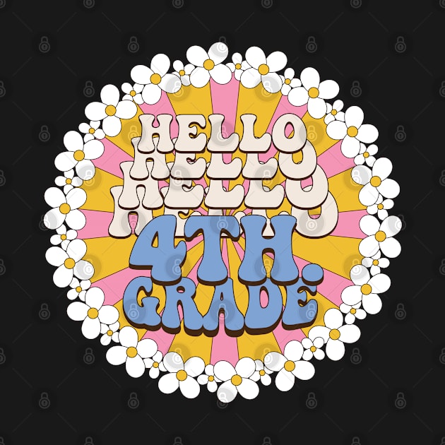 Retro Hello Fourth Grade Back To School 4th Grade Teacher by Way Down South