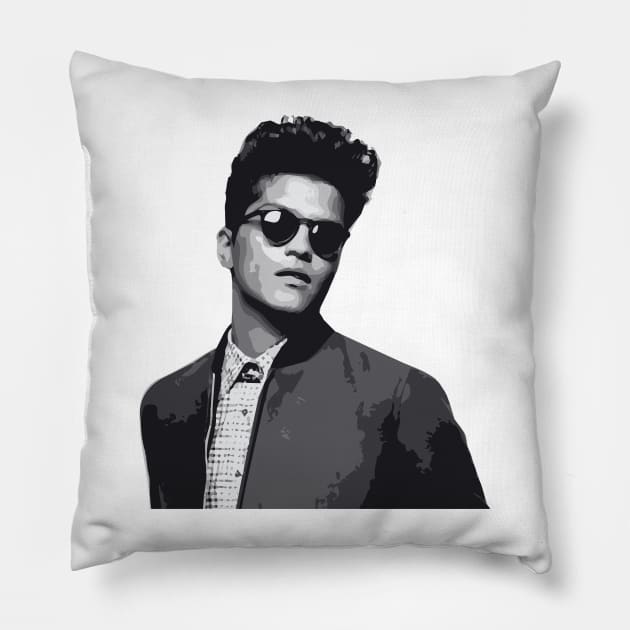 Bruno Mars Tribute - Bruno Michael Jackson Prince Kendrick Lamar Sza Ed Sheeran Music Lauryn Hill Anderson Paak Pillow by TributeDesigns