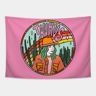 Taurus Cowgirl Tapestry