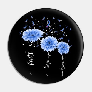 Flower Daisy Faith Hope Love Diabetes Awareness Gift Pin