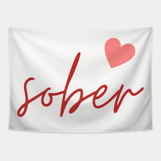 Sober Heart  - Recovery Emotional Sobriety Tapestry by RecoveryTees